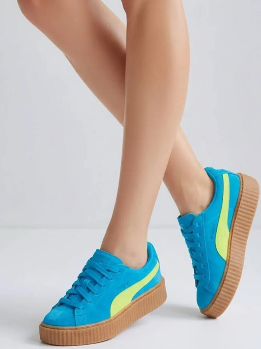 🇬🇪🔸️NWOB Fenty x PUMA Turquoise Creeper Phatty Shoes Youth 5.5